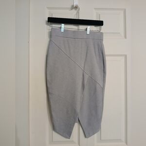 Gray Asymmetrical Bodycon Skirt, Size 6
